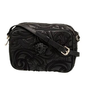 Versace Leather Medusa Embroidered Crossbody Bag